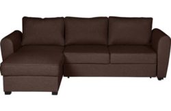 HOME New Siena Fabric Corner Sofa Bed w/ Storage - Chocolate